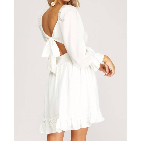 NEW SHE + SKY tiered mini dress in off white - Picture 2 of 3